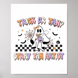 Retro Spray Tan Artist Halloween Ghosts Sunless Ta Poster