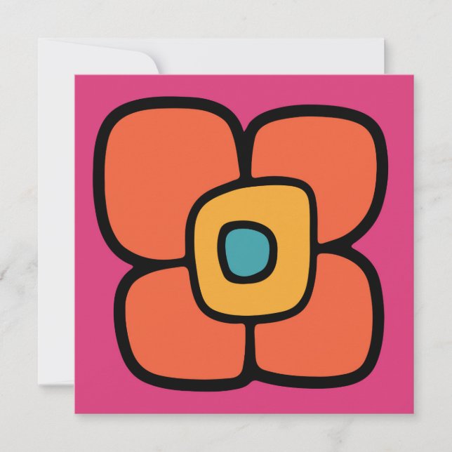 Retro Spring Blossom Invitation (Front)