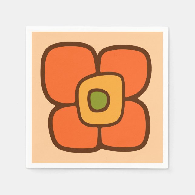 Retro Spring Blossom Napkin (Front)
