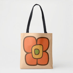 Retro Spring Blossom Tote Bag
