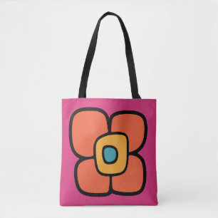 Retro Spring Blossom Tote Bag
