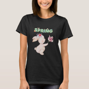 Retro Spring Bunny with Tulip Graphic Tee