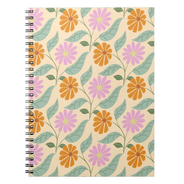 Retro spring flowers notebook (Front)