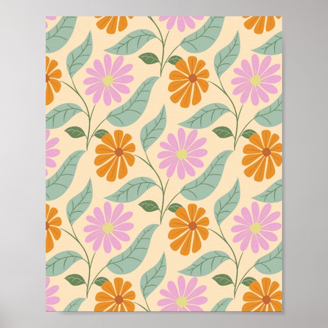 Retro spring flowers poster (Front)