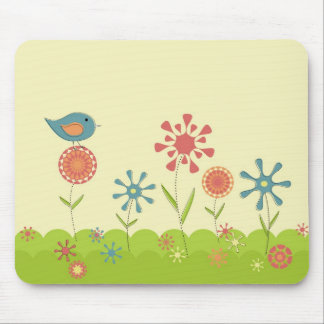Retro spring garden mouse pad