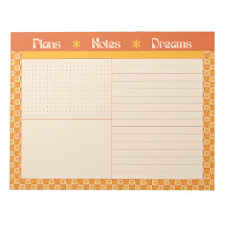 Retro Spring Hand Drawn Sunshine Plan and Dream Notepad