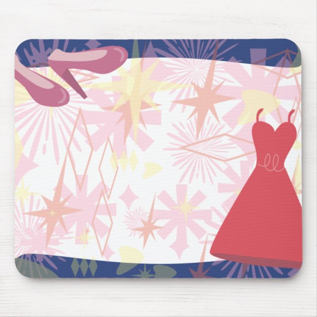Retro Spunky Gal Vintage Retro Art Mouse Pad (Front)