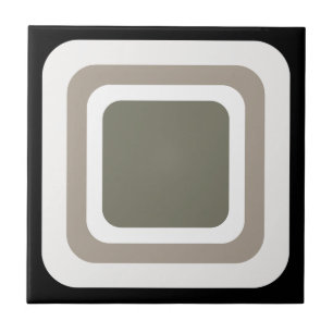 Retro Square Black Grey White Ceramic Tile