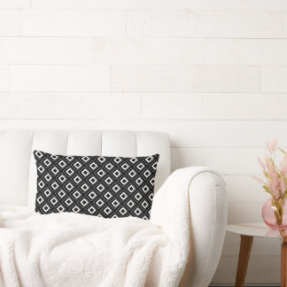 Retro Square Pillow Black White Reversible Cushion