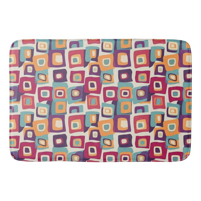 Retro Squares  Bath Mat (Front)