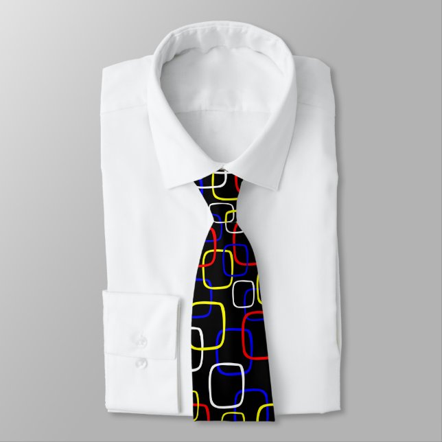 Retro Squares - Black Tie (Tied)