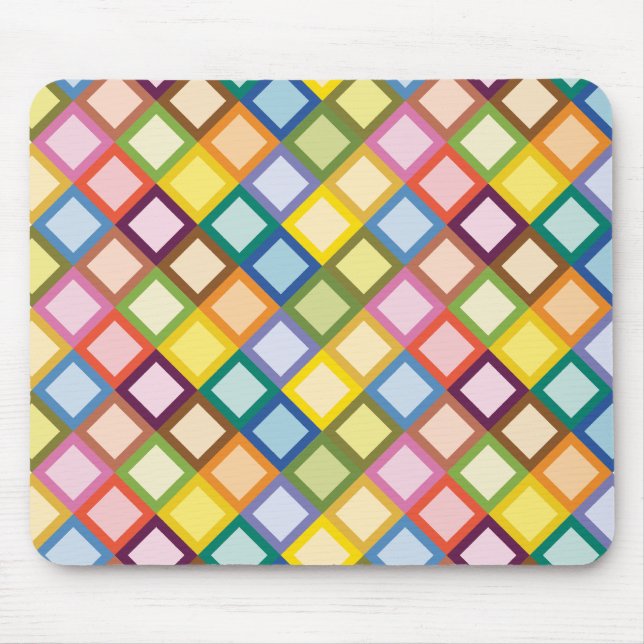 Retro Squares Bright Mousepad (Front)