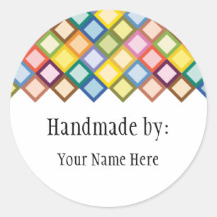 Retro Squares Bright Sticker