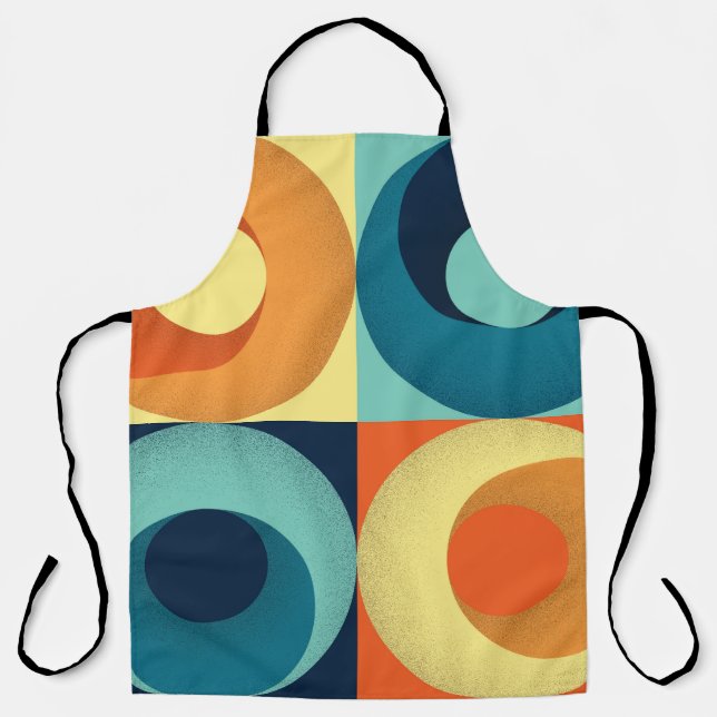 Retro Squares & Circles: 1960s Pattern Apron (Front)