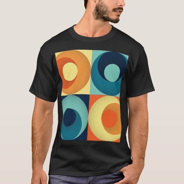 Retro Squares & Circles: 1960s Pattern T-Shirt (Front)