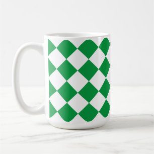 Retro Squares Green and White Retro Coffee Mug