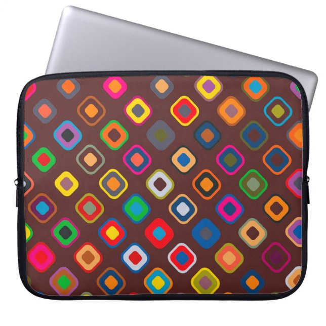 Retro Squares Laptop Sleeve (Front)