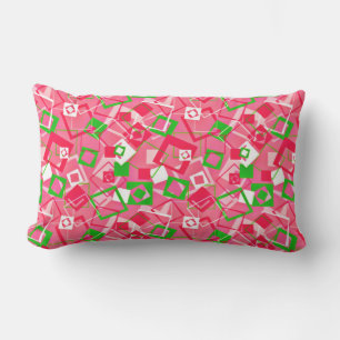 Retro Squares Pattern Lumbar Cushion