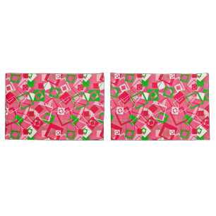 Retro Squares Pattern Pillowcase