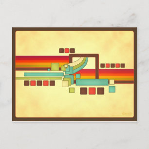 Retro Squares Postcard
