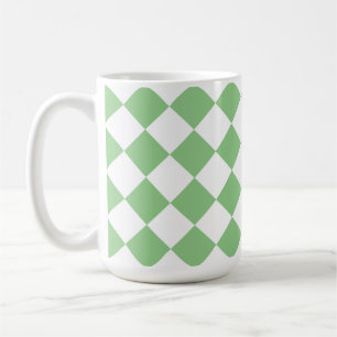 Retro Squares Sage Green and White Retro Coffee Mug