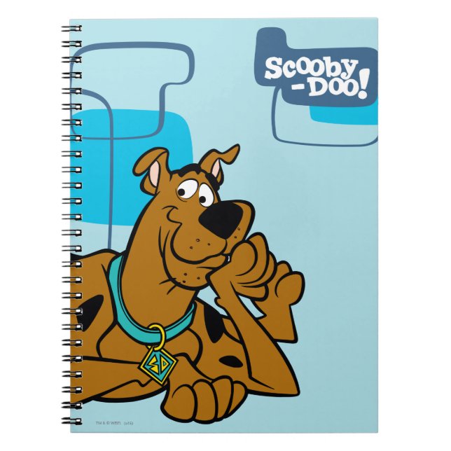 Retro Squares Scooby-Doo Lying Down Notebook (Front)