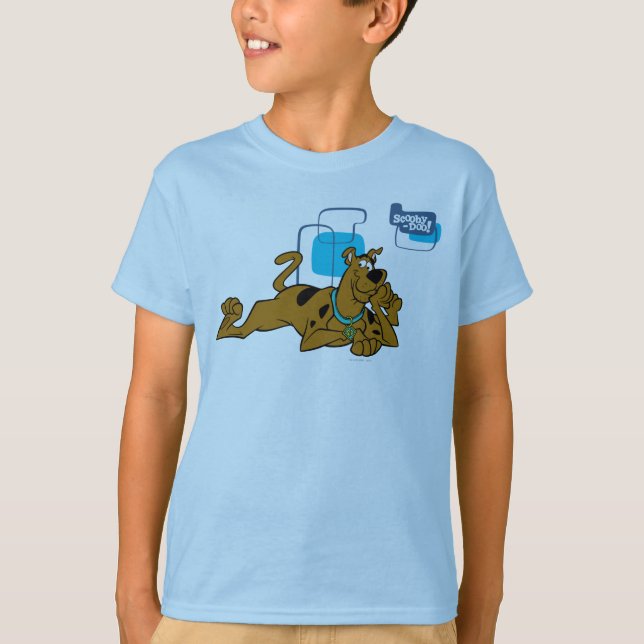 Retro Squares Scooby-Doo Lying Down T-Shirt (Front)