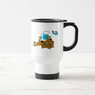 Retro Squares Scooby-Doo Lying Down Travel Mug