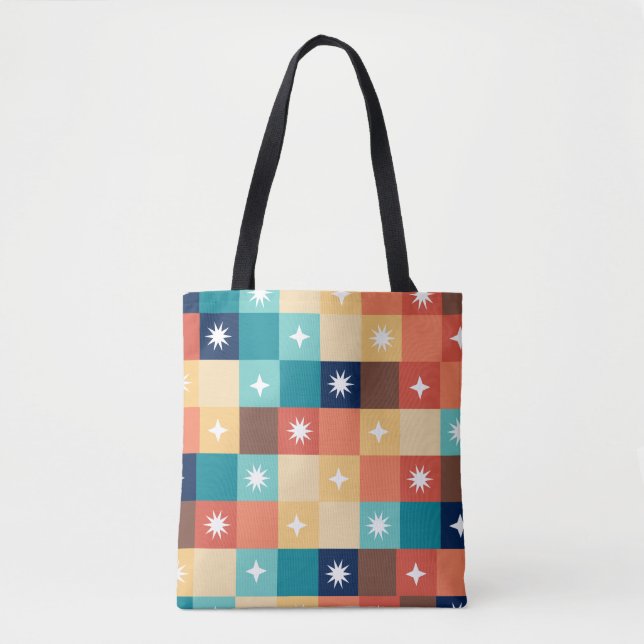 Retro Squares Tote Bag (Front)