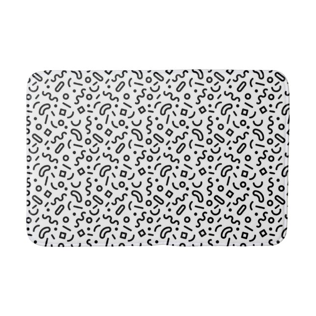 Retro Squiggle Pattern Bath Mat (Front)