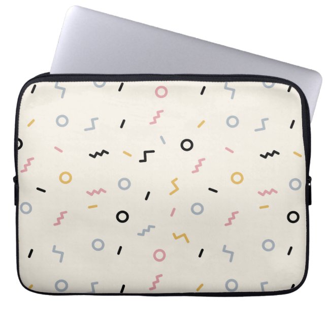 Retro Squiggle Pattern Laptop Sleeve (Front)