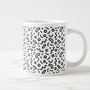 Retro Squiggle Pattern Large Coffee Mug