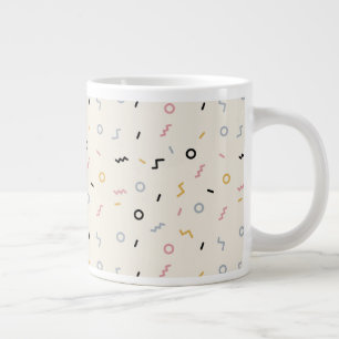 Retro Squiggle Pattern Large Coffee Mug