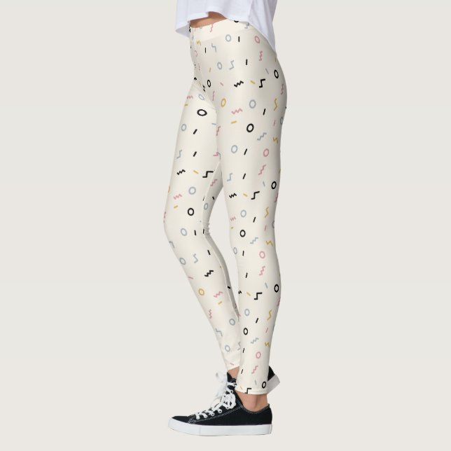 Retro Squiggle Pattern Leggings (Left)