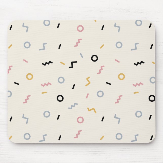 Retro Squiggle Pattern Mouse Pad (Front)
