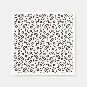 Retro Squiggle Pattern Napkin