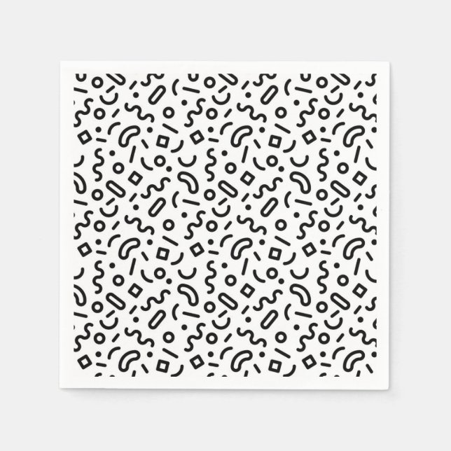 Retro Squiggle Pattern Napkin (Front)