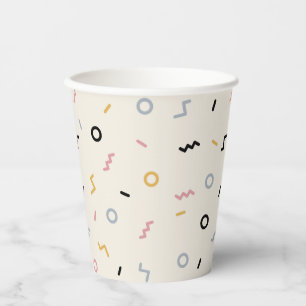 Retro Squiggle Pattern Paper Cups