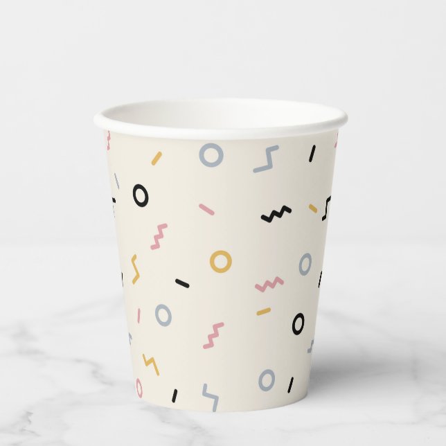 Retro Squiggle Pattern Paper Cups (Front)