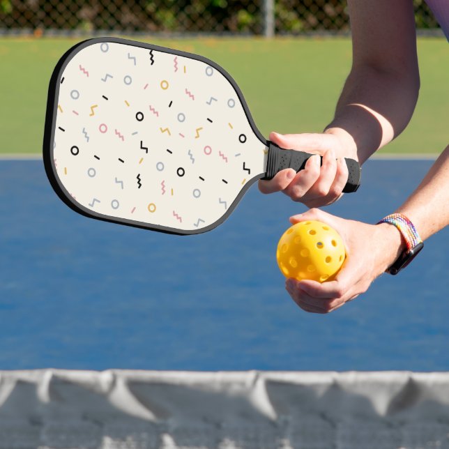 Retro Squiggle Pattern Pickleball Paddle (Insitu)