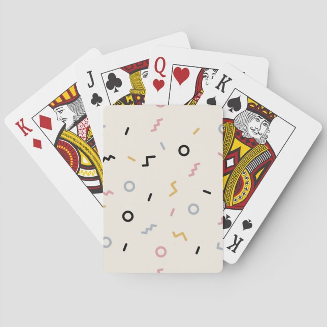 Retro Squiggle Pattern Playing Cards (Back)