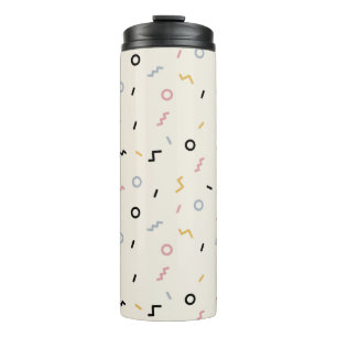 Retro Squiggle Pattern Thermal Tumbler