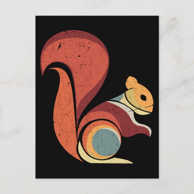 Retro Squirrel Men Women Rodent Animal Postcard (Front)