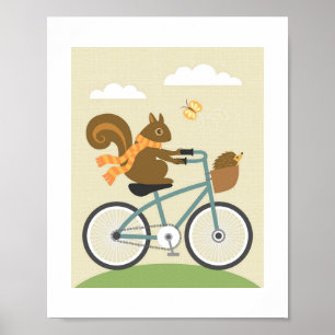 Retro Squirrel Poster Print