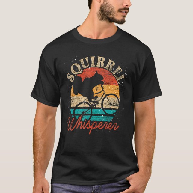 Retro Squirrel Whisperer Animal Cyclist Squirrel T-Shirt (Front)