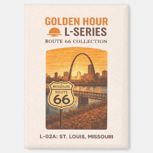 Retro St Louis Missouri Route 66 Landmark Art Magnet