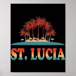 Retro St Lucia Shirt Saint Lucia Shirt Caribbean S Poster
