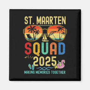 Retro St. Maarten Cruise Vacation 2025 Family Frie Magnet