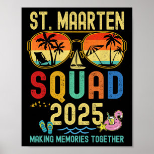 Retro St. Maarten Cruise Vacation 2025 Family Frie Poster