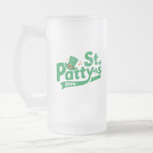 Retro St Paddy’s Day Funny St. Patrick's Day  Frosted Glass Beer Mug